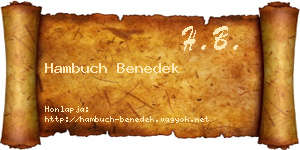 Hambuch Benedek névjegykártya