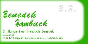 benedek hambuch business card
